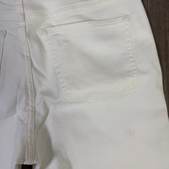 J.Crew 2003 Mid-Rise Kickout Jeans WMNS 28 White Denim Stretchy Button Zip Fly - Picture 5 of 9
